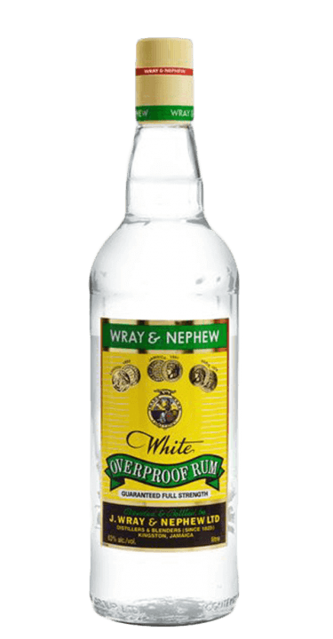 Wray and nephew white overproof rum bottle