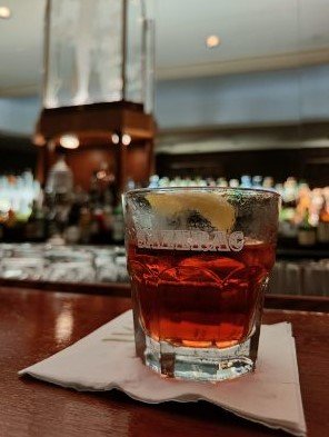 close up of a full drink glass