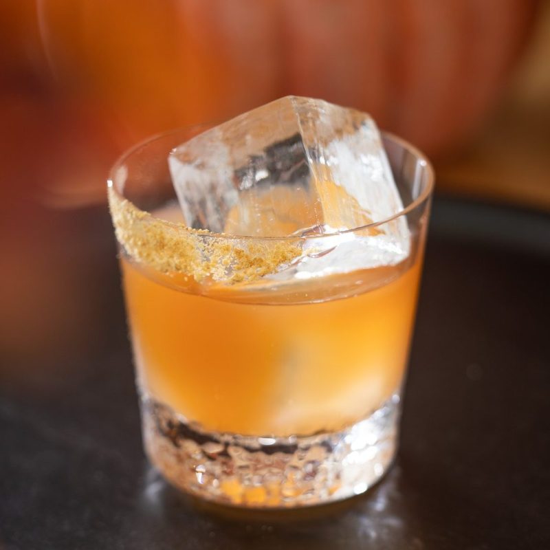 Pumpkin Spice Latte Clarified Milk Punch