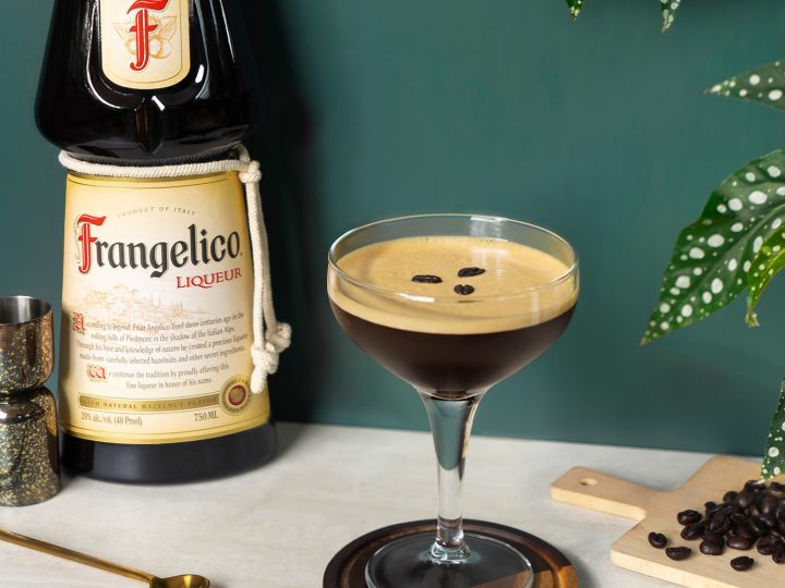 Frangelico Hazelnut Espresso Martini 1x1 Lifestyle Cocktail Image