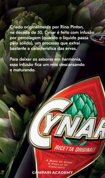 imagem com descrição sobre a bebida Cynar