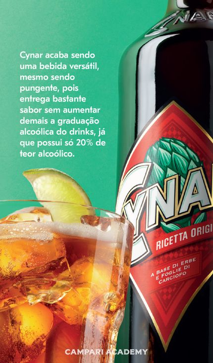 imagem com descrição sobre a bebida Cynar
