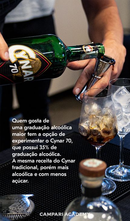 imagem com descrição sobre a bebida Cynar