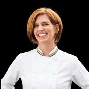 Pastry Chef Rachel Wyman in a White Chef Coat